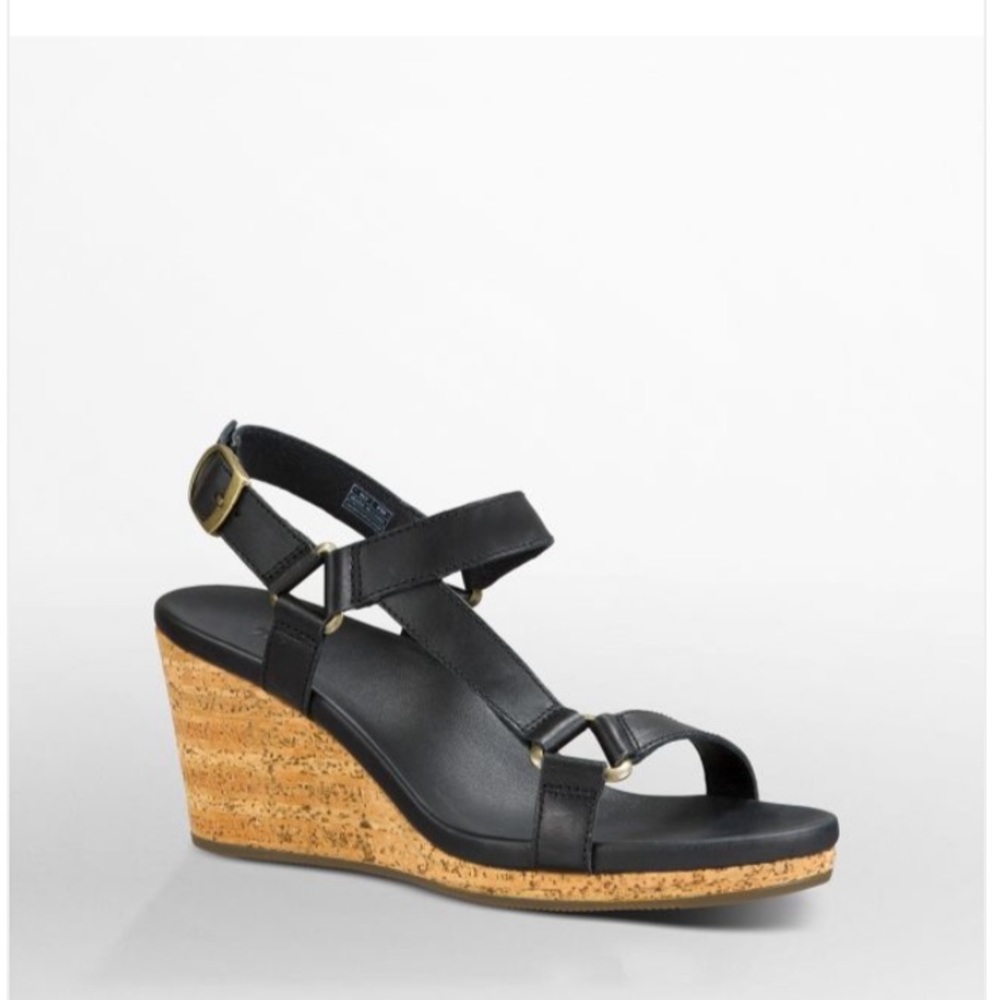 Teva Women's Arrabelle Universal Leather 1011487 cork wedge black sandal
